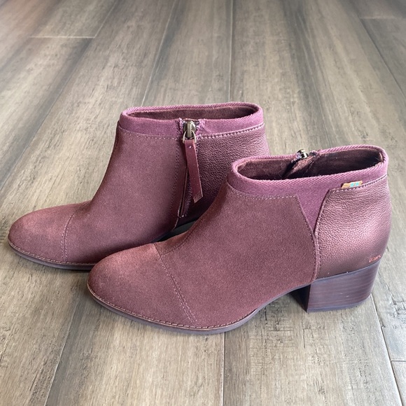 Toms Loren Heeled Suede metallic booties - Picture 3 of 8